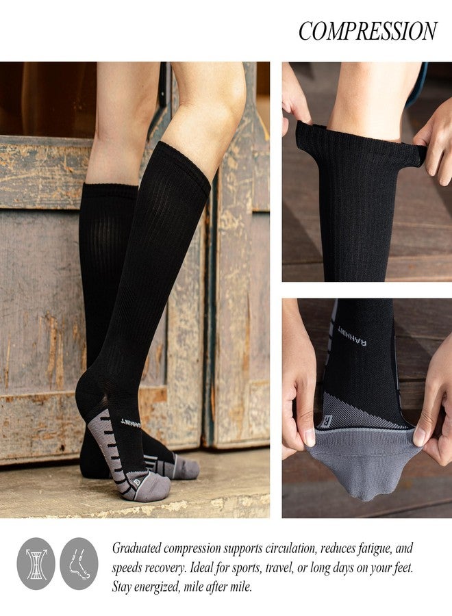 Rahhint Coolmax 20-30 mmHg Compression Running Socks, Long Distance Anti Blister Cushion Moisture Wicking Tall Athletic Socks - Image 4